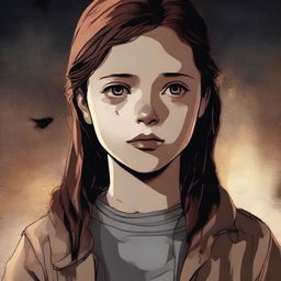 A high-quality digital art image features a 14-year-old girl, the daughter of Jack Kline and granddaughter of Castiel