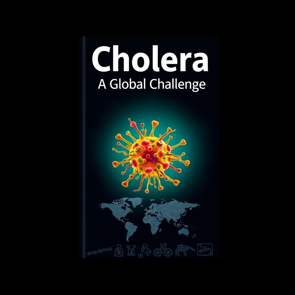 A striking digital artwork designed to resemble a book cover about the disease Cholera, but presented as a standalone poster instead of an actual book