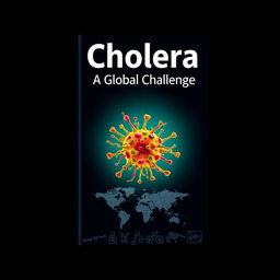 A striking digital artwork designed to resemble a book cover about the disease Cholera, but presented as a standalone poster instead of an actual book