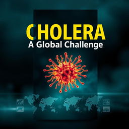 A striking digital artwork designed to resemble a book cover about the disease Cholera, but presented as a standalone poster instead of an actual book
