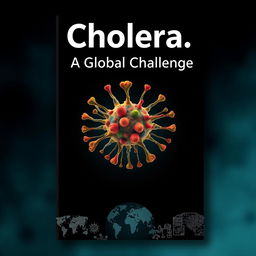 A striking digital artwork designed to resemble a book cover about the disease Cholera, but presented as a standalone poster instead of an actual book