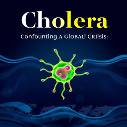 A compelling cover design focused on the disease Cholera, featuring an impactful and educational theme
