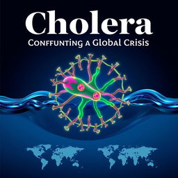 A compelling cover design focused on the disease Cholera, featuring an impactful and educational theme