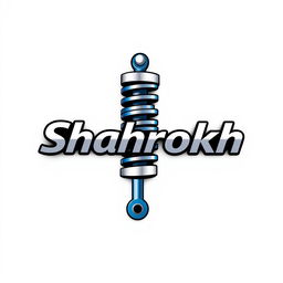 A modern and sleek logo for a car suspension repair shop named 'Shahrokh'