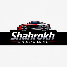 A sleek and modern logo design for a car repair shop named 'Shahrokh'