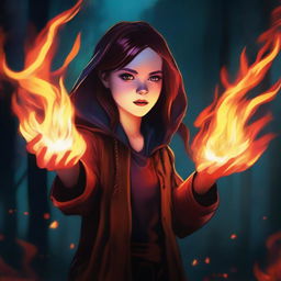 This is a high-quality digital art image of a 14-year-old supernatural girl, the daughter of Crowley