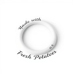 A 3D render of a smooth white ring shape positioned in the center of a pure white background