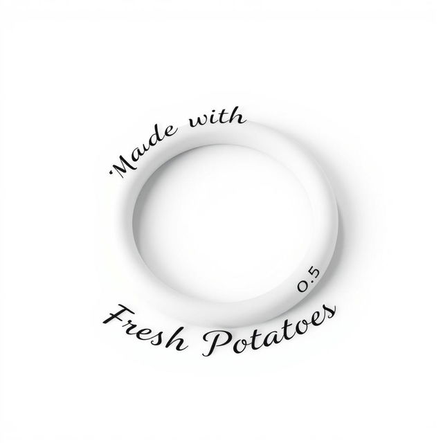 A 3D render of a smooth white ring shape positioned in the center of a pure white background