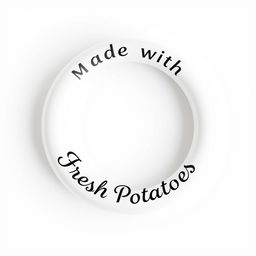 A 3D render of a smooth white ring shape positioned in the center of a pure white background