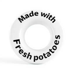 A 3D render of a white round shape featuring a large hole in the center, set against a pure white background