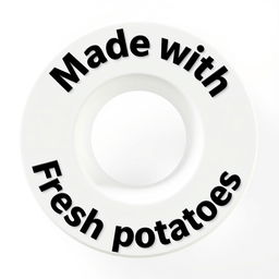 A 3D render of a white round shape featuring a large hole in the center, set against a pure white background