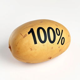 A 3D render of a single realistic potato, showcasing its texture and natural imperfections, placed on a pure white background