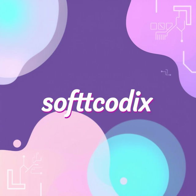 A vibrant and eye-catching cover photo for a Discord profile, showcasing the name 'softcodix' in a stylish and modern font