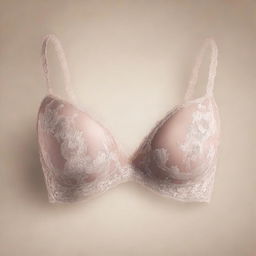 A high-quality, digital art image of a delicate lace bra