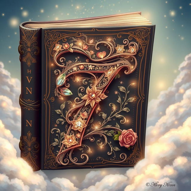 A fantastical number seven beautifully illustrated in an elegant style, resembling a book cover