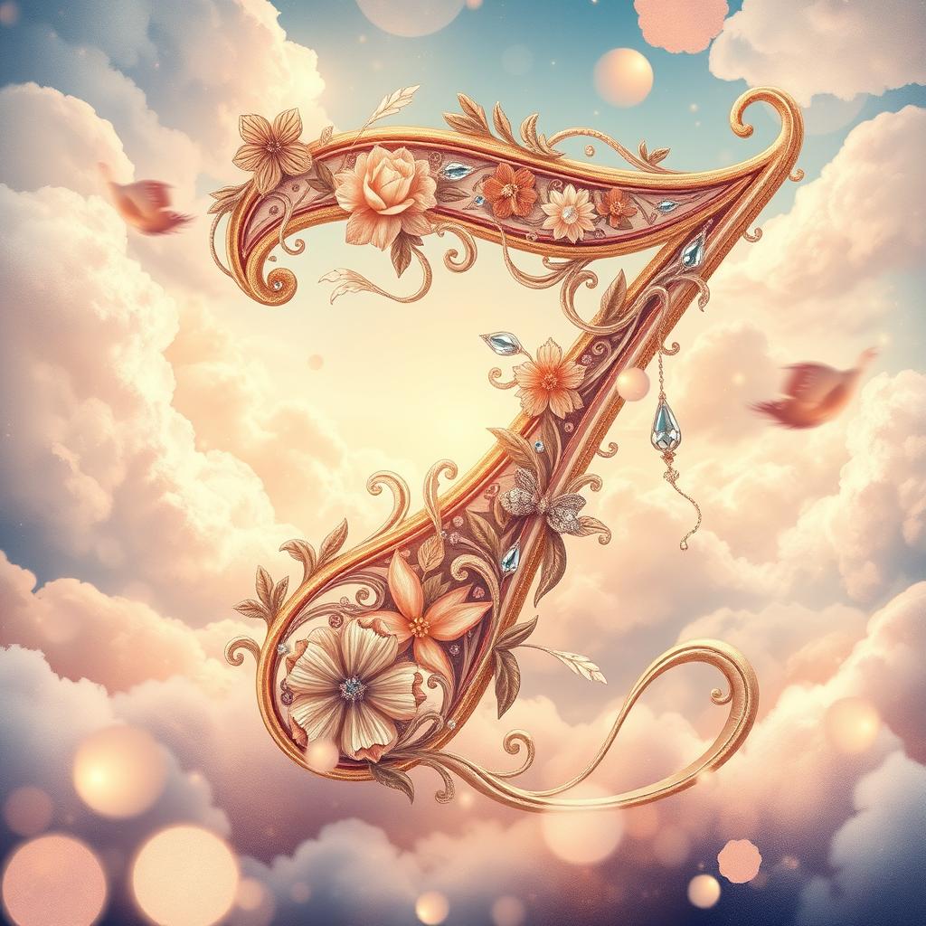 A fantastical number seven beautifully illustrated in an elegant style, resembling a book cover