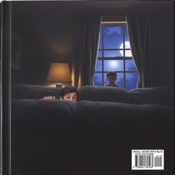 A tense scene on the back cover of a book titled 'Hide and Seek'