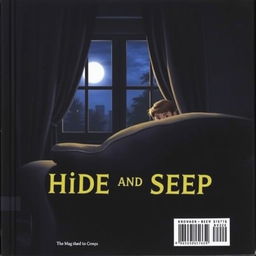 A tense scene on the back cover of a book titled 'Hide and Seek'