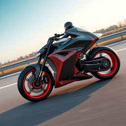 A 3D rendering of a futuristic Boss Hoss racing motorcycle with a massive 5600 cm3 V8 engine, showcasing a unique design