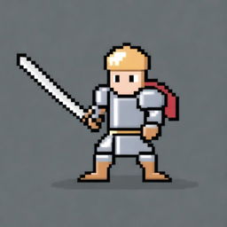 A 500-pixel wide image of a knight, crafted in the style of Disney and pixel art