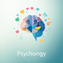 An abstract representation of psychology, featuring a stylized brain composed of colorful geometric shapes and patterns