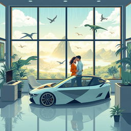 An inspiring illustration showcasing a prosperous online entrepreneur lifestyle