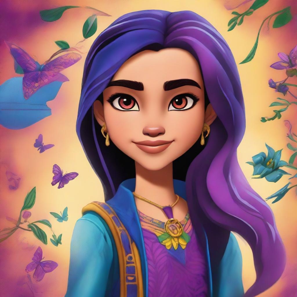 A high-quality digital art image presents Claudia, a girl from Disney's Descendants, who is the daughter of Carlos de Vil and Mal