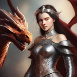 A high-quality digital art image designed for a book cover, depicting a girl who is a dragon queen