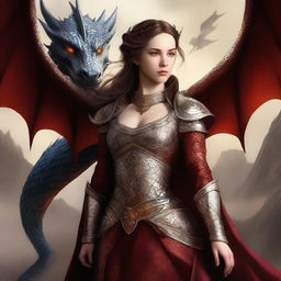 A high-quality digital art image designed for a book cover, depicting a girl who is a dragon queen