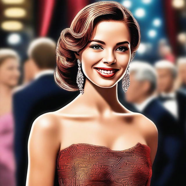 A high-quality digital art image of a girl who is a famous actress