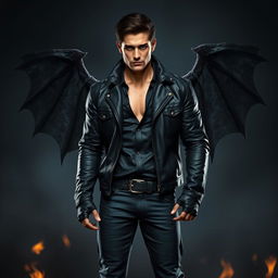A demon version of a strong, dark-haired man inspired by Dean Winchester from Supernatural