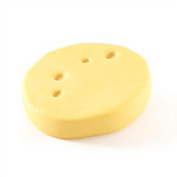 A 3D render of a cheese wedge in a 1/3 round shape, displayed prominently against a clean white background