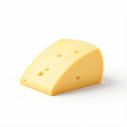 A 3D render of a cheese wedge in a 1/3 round shape, displayed prominently against a clean white background