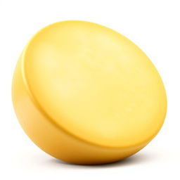 A 3D render of a classic cheese wheel, displayed prominently against a clean white background