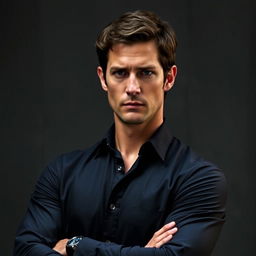 A serious-looking man inspired by the appearance of Richard Speight Jr