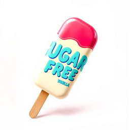 An artistic rendering of a vibrant ice cream popsicle with a smooth, creamy texture, showcasing a variety of colorful flavors like strawberry, vanilla, and mint
