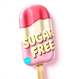 An artistic rendering of a vibrant ice cream popsicle with a smooth, creamy texture, showcasing a variety of colorful flavors like strawberry, vanilla, and mint