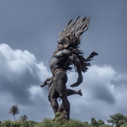 Ogun, Yoruba god of iron, floating in the heavens