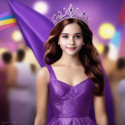 This digital art image of the highest quality portrays a 14-year-old girl who is a famous actress