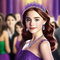 A high-quality digital art image depicts a 14-year-old girl who is a famous actress