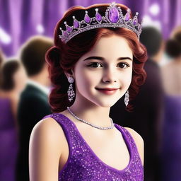 A high-quality digital art image depicts a 14-year-old girl who is a famous actress