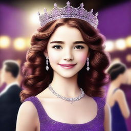 A high-quality digital art image depicts a 14-year-old girl who is a famous actress