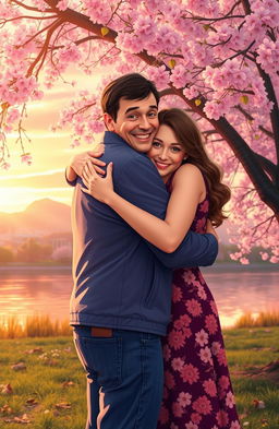 An emotional and heartfelt scene depicting a reunification between two individuals who have deeply impacted each other's lives