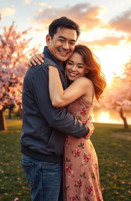 An emotional and heartfelt scene depicting a reunification between two individuals who have deeply impacted each other's lives