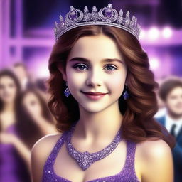 A high-quality realistic digital art image presents a 16-year-old girl who is a famous actress