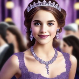 A high-quality realistic digital art image presents a 16-year-old girl who is a famous actress