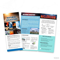 A tri-fold brochure design focusing on natural disasters