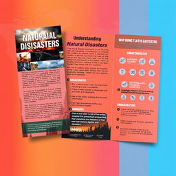 A tri-fold brochure design focusing on natural disasters