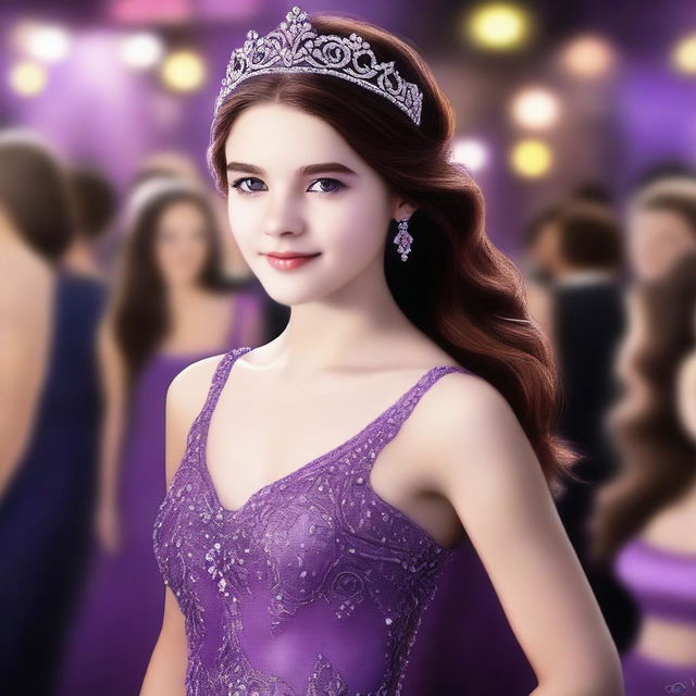 A high-quality realistic digital art image presents a 16-year-old girl who is a famous actress