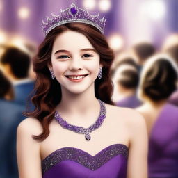 A high-quality, realistic digital art image presents a 14-year-old girl who is a famous actress